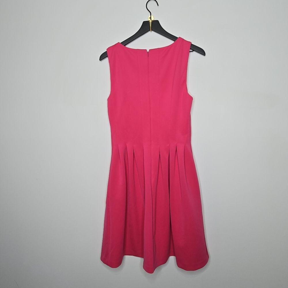 Calvin Klein Hibiscus Pink Fit and Flare Party Dress Size 10 - Picture 4 of 7